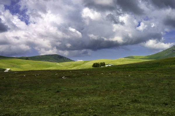 Paysage Montagne Parc Naturel Gran Sasso Dans Les Abruzzes Italie — Photo