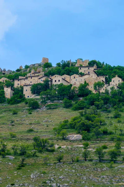 Bergslandskap Gran Sasso Naturpark Abruzzo Italien Aquila Provinsen Våren Juni — Stockfoto