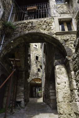 Castelvecchio Calvisio, medieval village in the Gran Sasso Natural Park, L Aquila province, Abruzzo, Italy