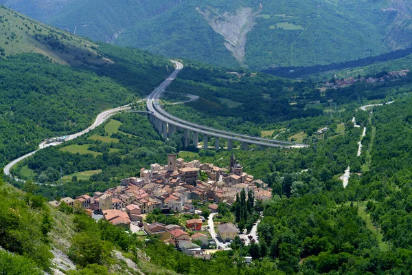 Landscape Valle Peligna Abruzzo Raiano Anversa View Cocullo — Foto Stock