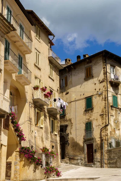 View Scanno Aquila Province Abruzzo Italy Historic Town — Zdjęcie stockowe