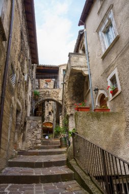 Castelvecchio Calvisio, medieval village in the Gran Sasso Natural Park, L Aquila province, Abruzzo, Italy