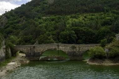 Mountain landscape along the road of Gole del Sagittario, famous canyon in Abruzzo, Italy, L Aquila province