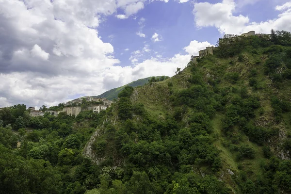 Mountain Landscape Road Gole Del Sagittario Famous Canyon Abruzzo Italy — стоковое фото