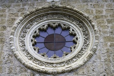 Anversa degli Abruzzi, L Aquila province, Abruzzo, Italy: facade of medieval Santa Maria delle Grazie church