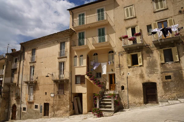 Vista Scanno Provincia Aquila Abruzos Italia Ciudad Histórica — Foto de Stock