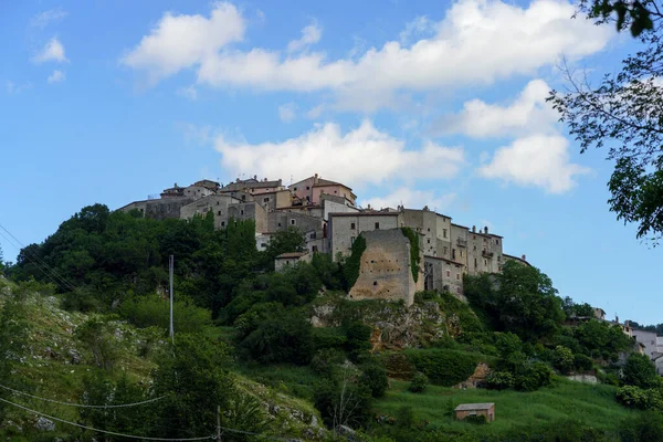 Civitella Alfedena Παλιό Χωριό Στην Επαρχία Aquila Abruzzi Ιταλία — Φωτογραφία Αρχείου