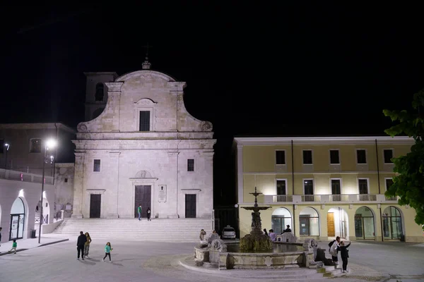 Castel Sangro Historic City Aquila Province Abruzzo Italy Night People — Stock Photo, Image