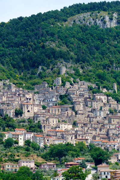 Άποψη Του Pesche Παλιού Χωριού Στην Επαρχία Isernia Molise Ιταλία — Φωτογραφία Αρχείου