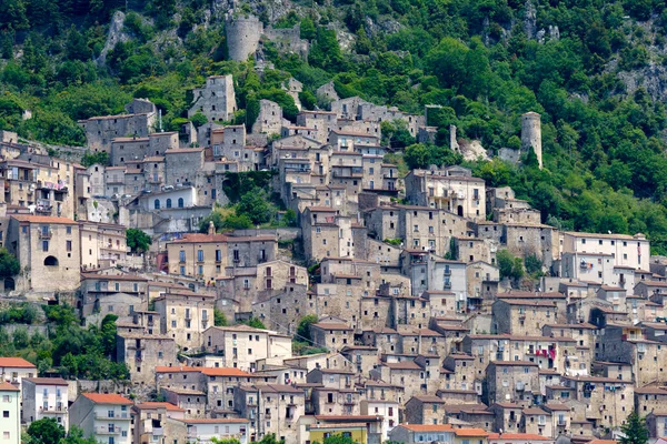 Vue Pesche Vieux Village Province Isernia Molise Italie Printemps — Photo