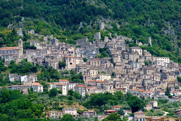 Veduta Pesche Antico Borgo Della Provincia Isernia Molise Italia Primavera — Foto Stock