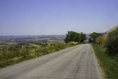 Campobasso ili, Molise, İtalya, Termoli yolu boyunca manzara