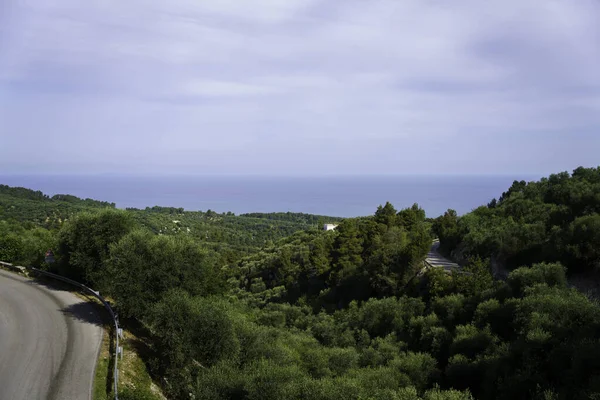 Τοπίο Κατά Μήκος Του Δρόμου Κατά Μήκος Της Ακτής Gargano — Φωτογραφία Αρχείου