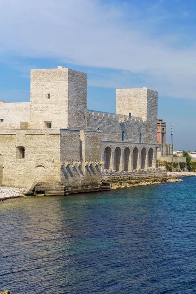 Trani Apulien Italien Außenseite Der Mittelalterlichen Burg — Stockfoto