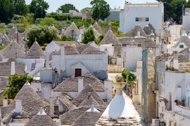 Alberobello, Bari ili, Apulia, İtalya: ünlü trulli 'nin dışı. Unesco Dünya Mirası Sitesi