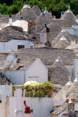 Alberobello, Bari ili, Apulia, İtalya: ünlü trulli 'nin dışı. Unesco Dünya Mirası Sitesi