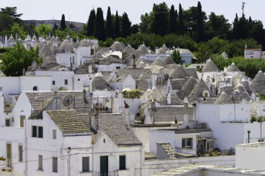 Alberobello, Bari ili, Apulia, İtalya: ünlü trulli 'nin dışı. Unesco Dünya Mirası Sitesi