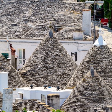 Alberobello, Bari ili, Apulia, İtalya: ünlü trulli 'nin dışı. Unesco Dünya Mirası Sitesi