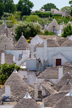 Alberobello, Bari ili, Apulia, İtalya: ünlü trulli 'nin dışı. Unesco Dünya Mirası Sitesi