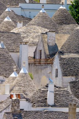 Alberobello, Bari ili, Apulia, İtalya: ünlü trulli 'nin dışı. Unesco Dünya Mirası Sitesi