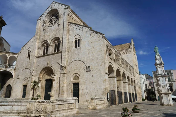 Bitonto Zabytkowe Miasto Prowincji Bari Apulia Włochy Zewnątrz Katedra Duomo — Zdjęcie stockowe