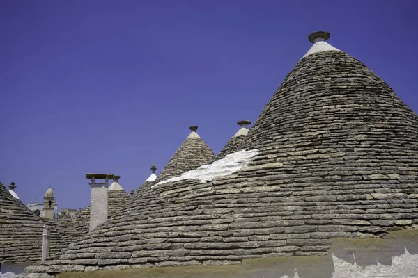 Alberobello Bari Tartomány Apulia Olaszország Híres Trulli Külseje Unesco Világörökség — Stock Fotó