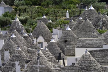 Alberobello, Bari ili, Apulia, İtalya: ünlü trulli 'nin dışı. Unesco Dünya Mirası Sitesi