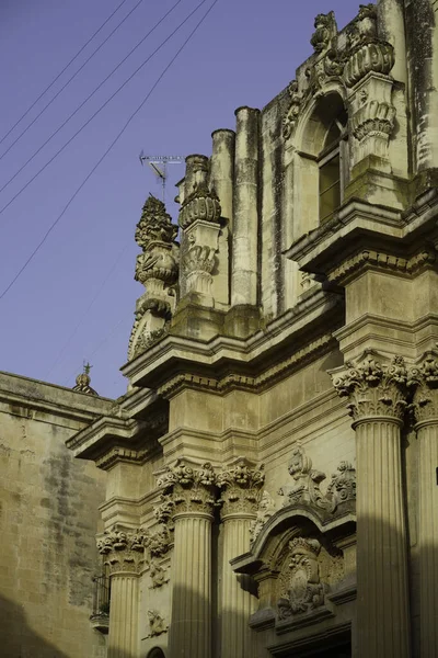 Lecce Apulia Olaszország Santa Teresa Templom Homlokzata Barokk Stílusban — Stock Fotó