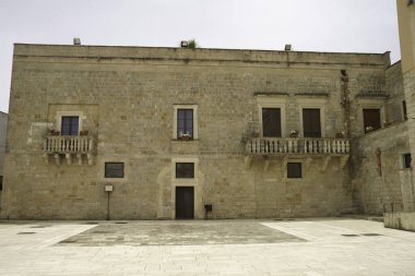 Cutrofiano 'nun tarihi binaları, Lecce ilinin kasabası, Apulia, İtalya