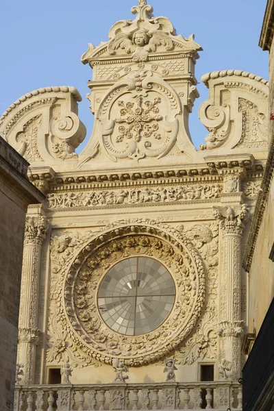 Lecce Apulia Italy Facade Santa Croce Church Basilica Baroque Style — Stock Photo, Image