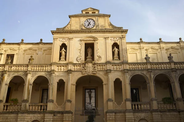 Lecce Apulië Italië Buitenkant Van Historische Gebouwen Het Domplein Piazza — Stockfoto