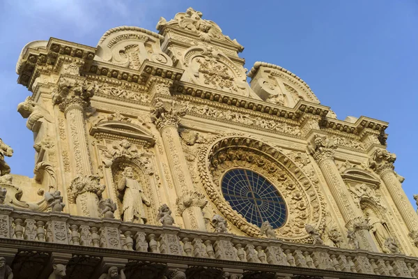 レッチェ プーリア州 イタリア サンタ クローチェ教会のファサード バロック様式のバシリカ — ストック写真