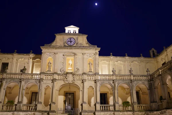 Lecce Apulia Włochy Zewnątrz Zabytkowych Budynków Placu Katedralnym Piazza Del — Zdjęcie stockowe