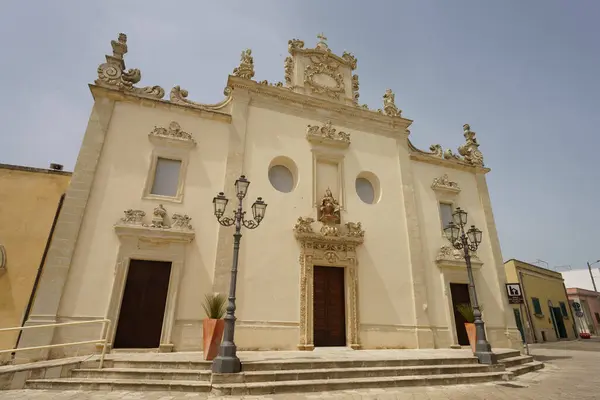 意大利 阿普利亚 莱切省 萨那里卡 玛丽亚 格拉齐教堂 巴洛克风格 — 图库照片