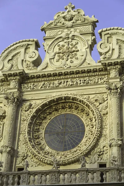 Lecce Apulien Italien Fasad Santa Croce Kyrka Basilika Barockstil — Stockfoto