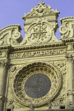 Lecce, Apulia, İtalya: Santa Croce Kilisesi cephesi, Barok tarzı bazilika