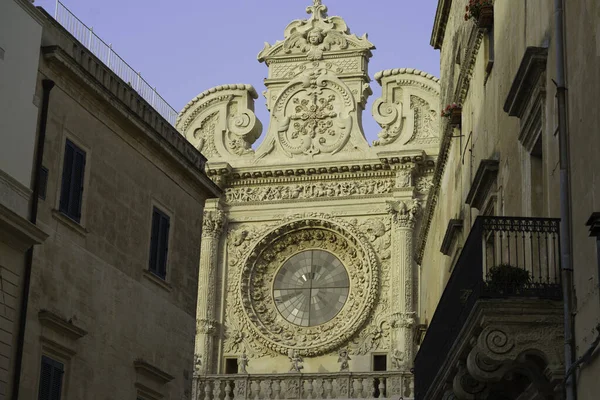 Lecce Apulia Włochy Fasada Kościoła Santa Croce Bazylika Stylu Barokowym — Zdjęcie stockowe