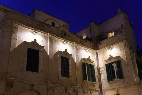 아풀리아 이탈리아 밤중에 대성당 피아자델 역사적 — 스톡 사진