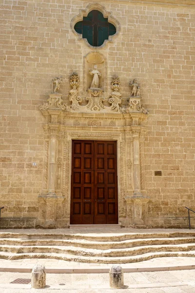 Manduria Επαρχία Taranto Απουλία Ιταλία Εξωτερικό Της Ιστορικής Εκκλησίας Μπαρόκ — Φωτογραφία Αρχείου