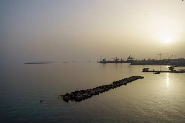 Taranto Apulië Italië Uitzicht Haven Avonds — Stockfoto