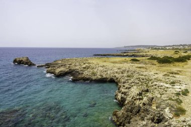 Salento kıyıları, Lecce ili, Apulia, İtalya, Gelibolu 'da, yazın
