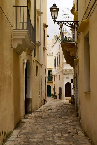 Gallipoli Cidade Histórica Província Lecce Apúlia Itália Rua Típica — Fotografia de Stock