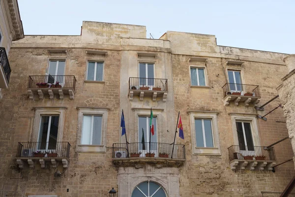 Taranto Apúlia Itália Exterior Palácio Histórico Longo Costa — Fotografia de Stock