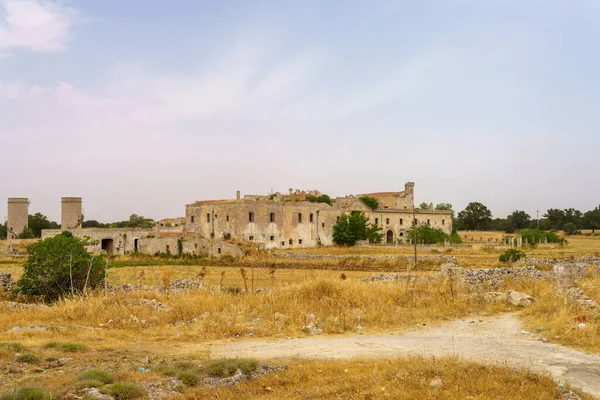 Paisagem Rural Longo Estrada Mottola Castellaneta Província Taranto Apúlia Itália — Fotografia de Stock