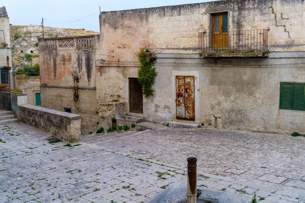 Matera Talya Basilicata Daki Tarihi Şehir Unesco Dünya Mirası Bölgesi — Stok fotoğraf