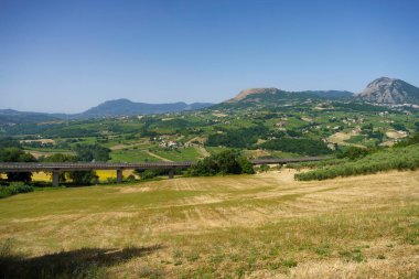 Benevento 'dan Torrepalazzo, Campania, İtalya' ya uzanan yaz manzarası