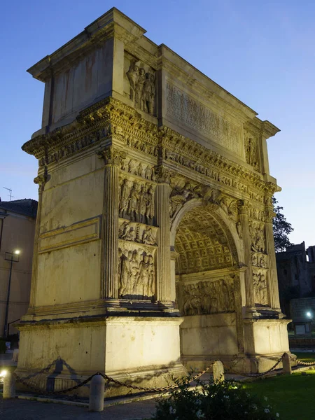 Benevento Campania Talya Roma Arco Traiano Geceleri Heykelleri Olan Tarihi — Stok fotoğraf