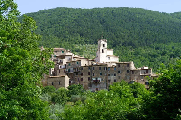 Vista Guarcino Pueblo Histórico Provincia Frosinone Lazio Italia Verano —  Fotos de Stock