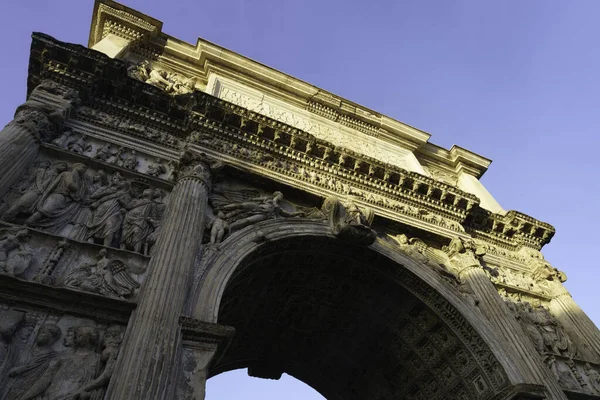 Benevento Campania Italy Roman Arco Traiano Historic Monument Sculptures — 图库照片