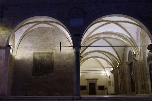 Rieti Latium Italie Extérieur Duomo Médiéval Cathédrale Nuit — Photo